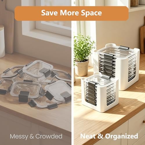 Food Container Lid Organizer for Rubbermaid Brilliance Nap-on Lids - Image 5