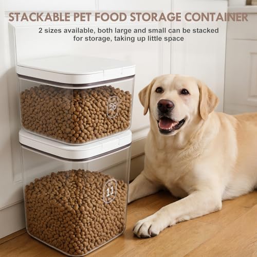 LEAWALK 10 Lbs Airtight Dog Cat Pet Food Storage Container PopTop White-C - Image 7