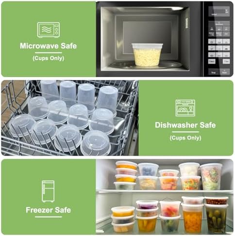 60 Sets (120-Piece) Deli Containers with Lids, 32/16/8 oz X 20 Set Each - Image 5