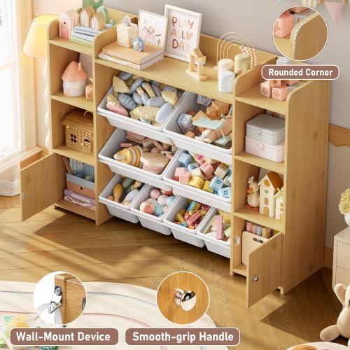 FOTOSOK Toy Storage Organizer with 8 Toy Bins, Toy Organizer Toy Bin for Kids - Image 5
