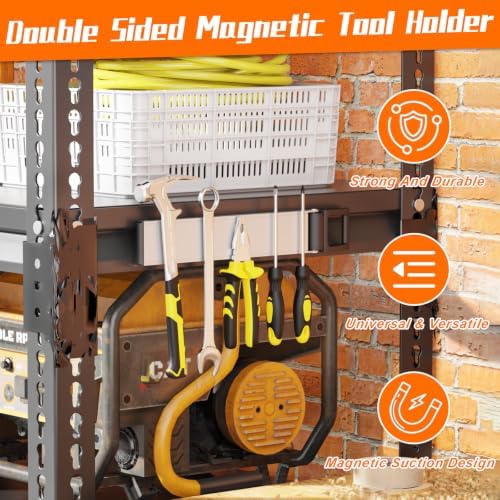 Double Sided Magnetic Tool Holder Heavy Duty,12 Inch Rust-Resistant Magnetic Tool Bar with a Quick- release Handle, Magnetic Tool Organizer Strip for Garage, Workshop, Jobsite, Shed and Kitchen - Image 4