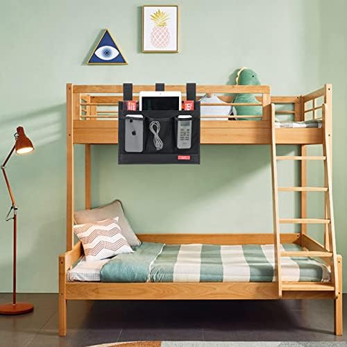 Zafit Hanging Bedside Caddy, Bedside Storage Organizer for Magazine, Phone, Remote control (Classic4 Pockets-Black) - Image 7