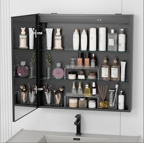 Medicine Cabinet Organizer, Medicine Storage Organizer, Acrylic Makeup Organizer Tray, Clear Bathroom Shelf for Cabinet, Sink, Vanity, Countertop (2-Pack) - Image 6