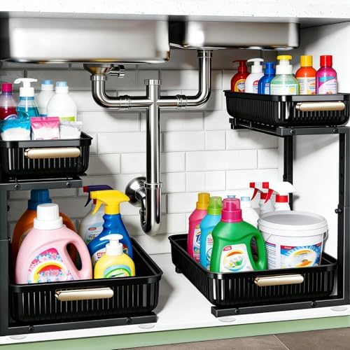 ARSTPEOE Under Sink Organizer - 2 Pack Multi-Purpose Pull-Out Storage Shelf by ARSTPEOENeatChic