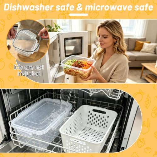 3 Pack Fruit Storage Containers for Fridge with Removable Colander - Image 5