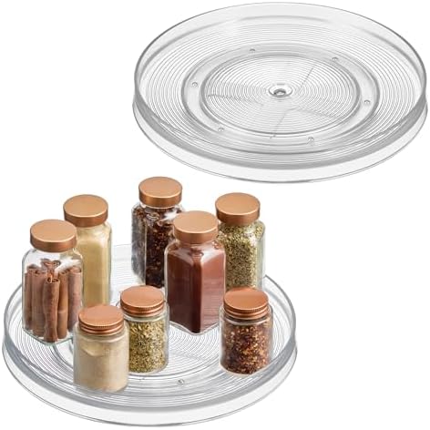 iDesign 11-Inch Round Lazy Susan Organizer, Set of 2, Clear by iDesign