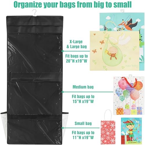 Simple Houseware Double-Sided Hanging Gift Wrap Organizer, Black (Set of 1) - Image 6
