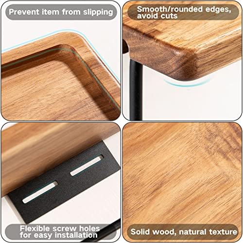 Yangbaga Toilet Paper Holder with Shelf, Wall Mount Bathroom Tissue Storage - Image 4