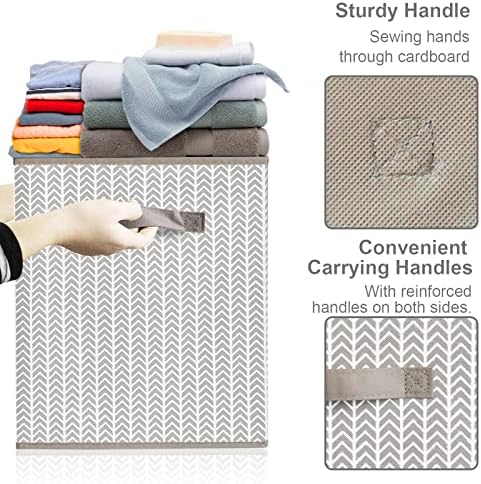 Toy Box Chest Organizer Bins for Boys Girls Kids, Large Collapsible Fabric Storage Container with Flip-Top Lid & Handles for Clothes,Blanket,Nursery,Playroom,Bedroom,Tree Branch Pattern (Gray) - Image 5