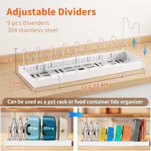 Antigo 2 Pack Expandable Pots and Pans Organizer, lid organizer - Image 2
