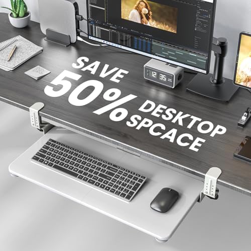 Large Keyboard Tray Under Desk, Pull Out Keyboard & Mouse Tray for Typing - Image 3