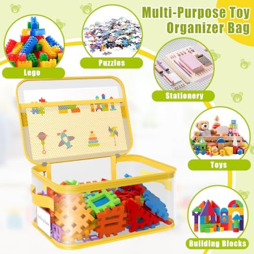 8 Packs Clear Toy Storage Bags with Double Zipper & Handles, L, Christmas - Image 4