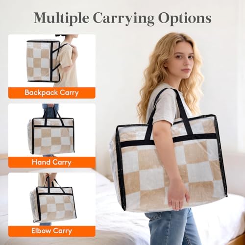 Lifewit 2 Pack Clear Storage Bags, 45L Clothes Organizer with Zipper - Image 3