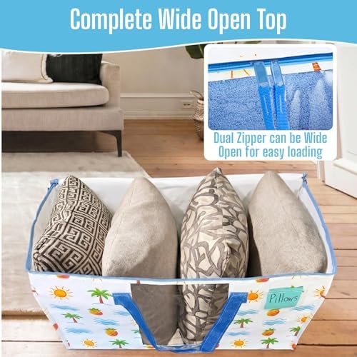 VENO Moving Bags, Wide Open Top, Clear Window, Tropical Island, 6 Pack - Image 3