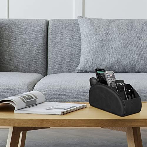 KENOBEE Large Remote Control Holder with 5 Compartments, Black - Image 6