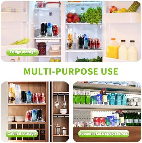 Coanto Drink Organizer for Fridge, Soda Can Organizer for Refrigerator with Automatic Pusher Glide, Adjustable Width Drink Dispenser for Fridge, Holds up to 30 Cans or Bottles, 6 Row - Image 5