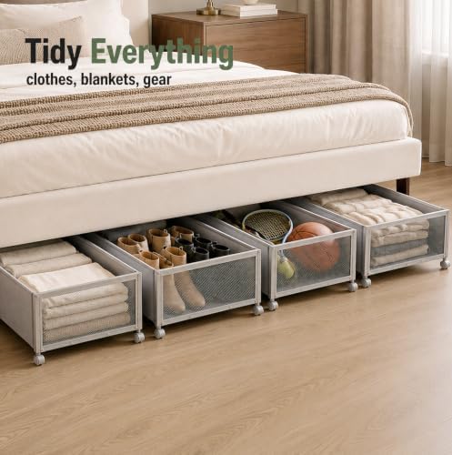 Fokyfok 2Pack Under Bed Storage Containers,10 inch Height,31 inch Long - Image 6