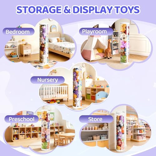 Stuffed Animal Storage Tube with Zipper, 47x11 Inch Large Capacity - Image 6