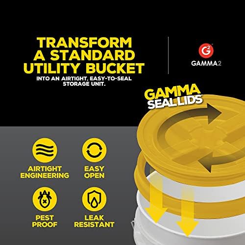 Vittles Vault Gamma Seal Lid, Yellow, Fits 3.5 to 7 Gallon Buckets - Image 4