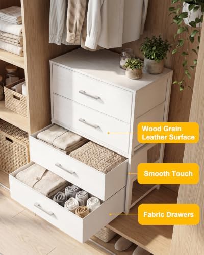 Fixwal Closet Drawers for Clothes, 2 Pack, 4 Drawers Stackable, 21.2" Wide - Image 5