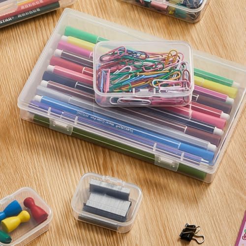 24 Pieces Mixed Sizes Rectangular Empty Mini Clear Plastic Organizer Box - Image 5