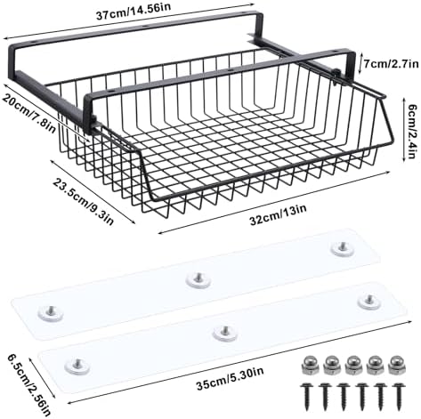 Under Desk Drawer, Slide Out Design,No Drill Metal Under Desk Cable Management, Storage Shelf Tray Basket Under Table Drawer Organizer for Office, Home, Workspace, Cabinet - Image 2