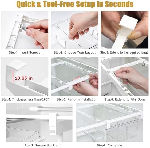 Refrigerator Organizers Storage Fridge Drawer, Storage Containers - 2pc(S) - Image 5