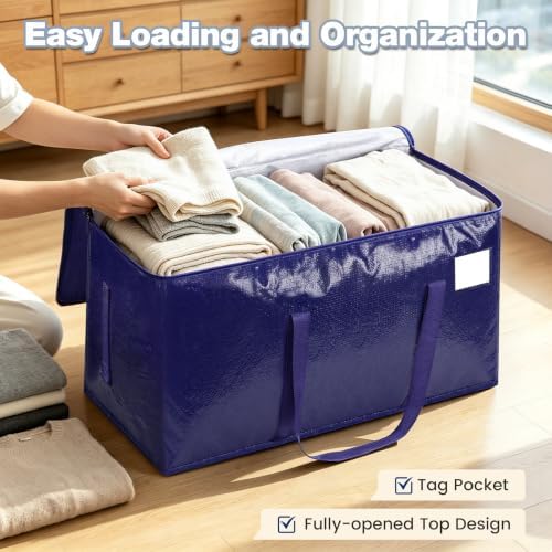 6 Pack Heavy Duty Waterproof Moving Bags, Foldable Totes - Image 3