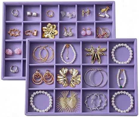 Large Velvet Jewelry Tray Display Drawer Inserts 2 Pack by Unknown