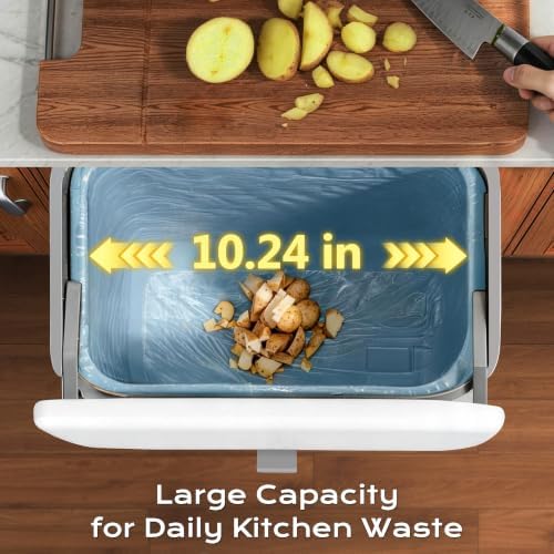 Hanging Trash Can with Lid, Kitchen Compost Bin, Waterproof Odor-Blocking Countertop Trash Can for Cabinet Door, Under Sink, Bathroom, RV and Office - Image 2
