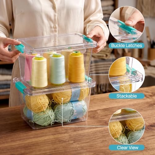 Vtopmart 6 Pack 5 Qt Clear Storage Bins with Lids for Toy & Craft Storage - Image 6