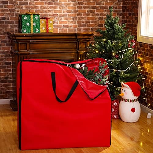 Oudain Pop up Christmas Tree Storage Bag Large, 30 x 30 x 4.3 Inch, Red - Image 4