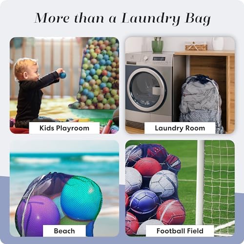 Handy Laundry Mesh XL Laundry Bag 24"x36", Heavy Duty Drawstring, Blue - Image 6
