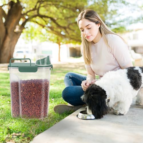 Cat Dog Pet Food Storage Container 5-7Lbs BPA-free (Dark green 2Pack) - Image 6