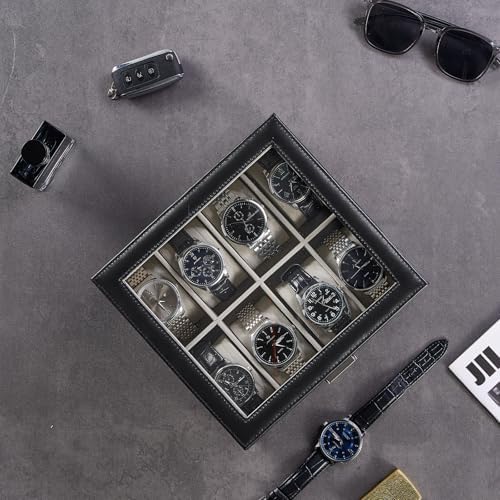 ProCase Watch Box, 8 Slot Watch Display Case with Drawer -Black - Image 6