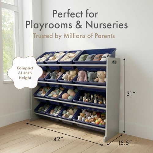 Humble Crew Kids Toy Organizer with 16 Bins, 4 Tier Storage for Playroom - Image 6