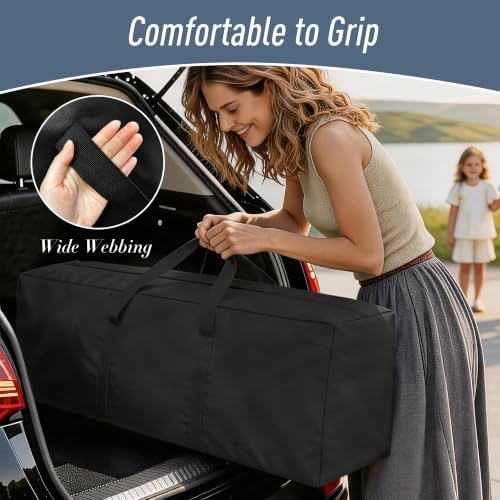 52" Sports Duffel Bag Extra Large Zippered Travel Luggage Moving Bag - Image 5