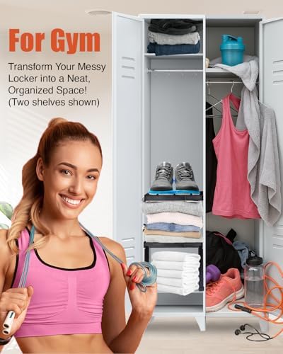 Piffny Locker Organizer Shelf, 2 Pack, Black - Image 5