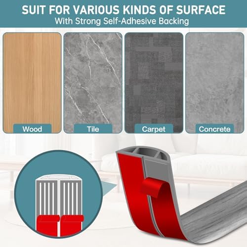 LSGCQ Floor Cord Cover Self Adhesive Cord Hider Floor Cable Management - Image 4
