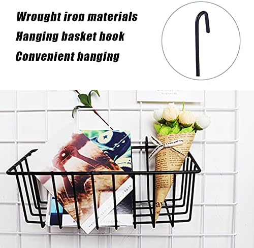 Gddochn 3 Pack Grid Panel Hanging Wire Basket, Storage and Display Basket for Wall, Kitchen, Home Decor Supplies, Potted Plants, Black - Image 4
