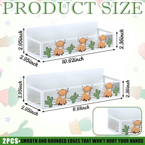 Beeveer 2 Pack Highland Cow Magnetic Fridge Shelf Spice Rack - Image 3