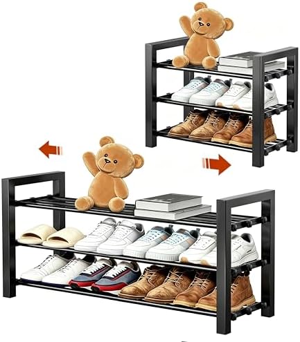 Expandable Shoe Rack, Heavy Duty Metal Shoe Organizer for Closet by HDDTTZFURNITUREMAKEYOURDALIYLIVEBETTERANDBETTER