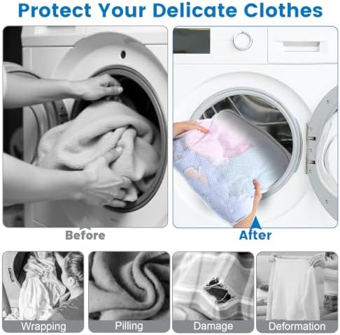 Dntorx 2 Pack X-Large + XX-Large Mesh Laundry Bags for Delicates, White - Image 4