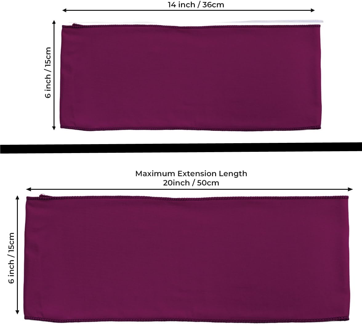 MDS Pack of 50 Spandex Chair Sashes Bows Elastic Stretch Dining Chair Bands Ties Without Slider Buckle Universal fits for Wedding Baby Shower Birthday Party Banquet Event Decoration - Eggplant