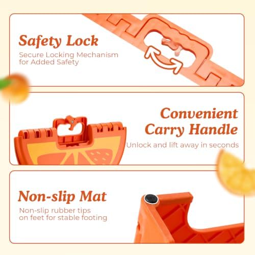 ACSTEP 9 Inch 12 Pack Folding Step Stool for Kids with Safety Lock, Orange - Image 7