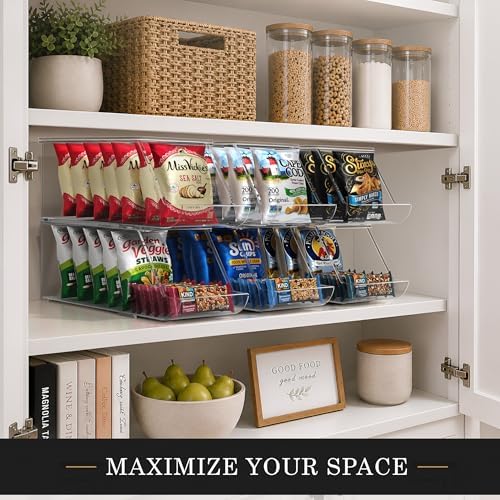 Sorbus Snack Organizer for Pantry, Clear Stackable Chip Bins (2 Pack) - Image 6