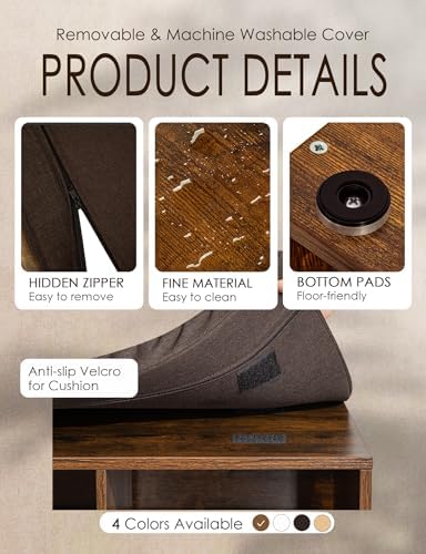 DINZI LVJ Shoe Storage Bench with Cushion, 15-Cubby Shoe Rack with Seat - Image 6