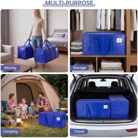 6 Pack Extra Large Moving Sturdy & Durable Storage Bags - Image 6