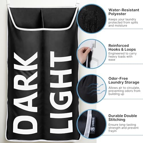 Hanging Laundry Hamper Bag XL 40x22", Space Saving over the Door Storage Bags, Behind the Door Hampers for Dirty Clothes & Wall Mounted Basket for Bathroom, Organizer for Small Room Spaces RV - Image 5