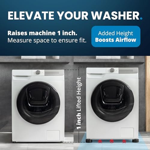 Anti Vibration Pads for Washing Machine with Tank Tread Grip - 4 Pack + Level - Fits Most Round Feet up to 1.75” - Stops Washer Dryer from Moving - Rubber Antivibration Stabilizer for Leveling Washer - Image 4
